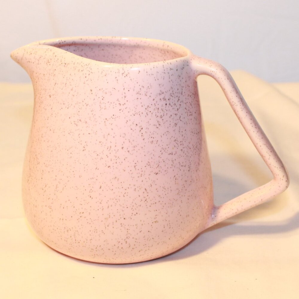 Bauer Mid Century Pink Speckled 4.5" Pitcher - Vintage Retro Grannycore - EUC
